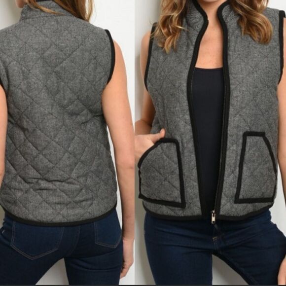 ‎Sherpa Lined Herringbone Vest - Picture 1 of 11